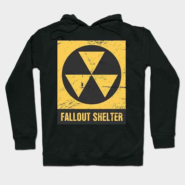 Cold War Fallout Shelter Sign Hoodie by MeatMan